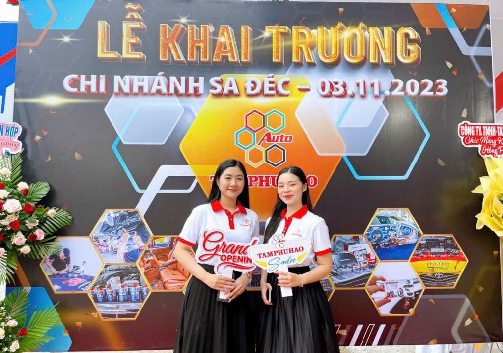 Thi công backdrop khai trương tại Đồng Tháp